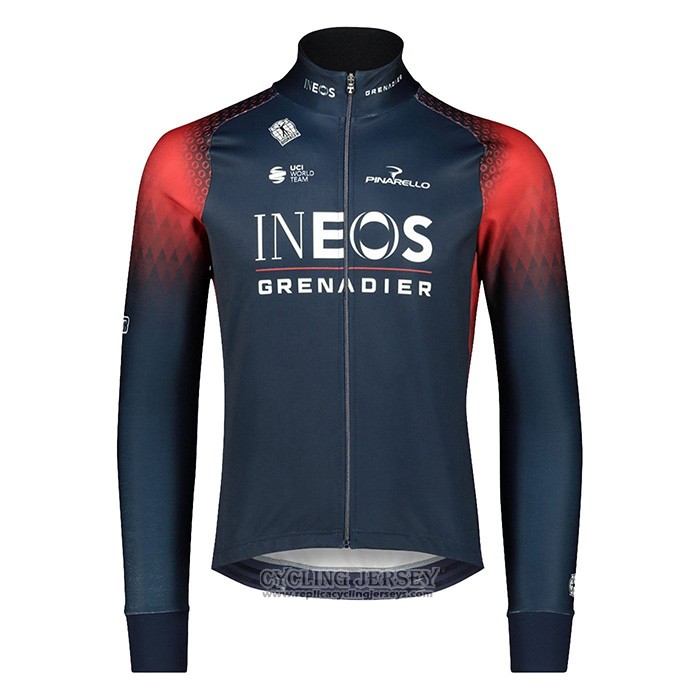 2022 Cycling Jersey Ineos Grenadiers Dark Blue Long Sleeve And Bib Tight